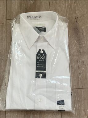 Jos. A. Bank White Dress Shirt - Tailored Fit, Point Collar